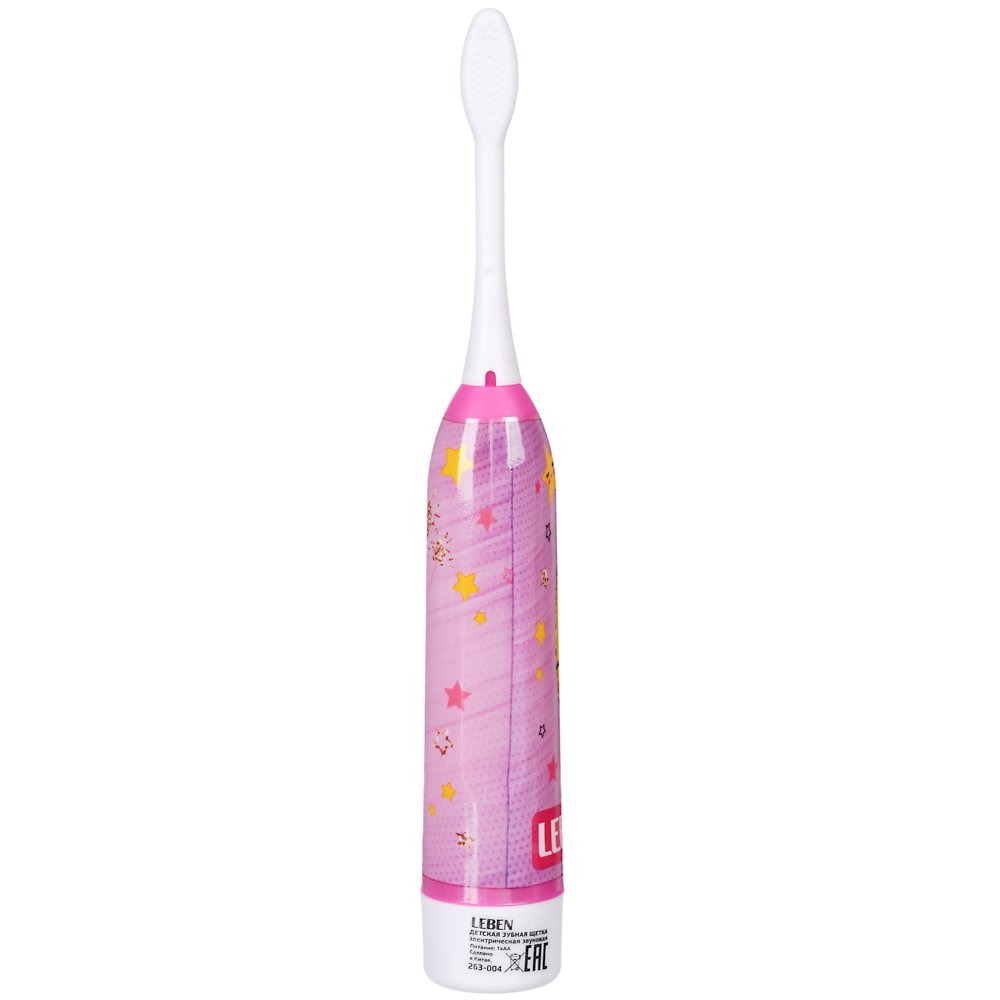 LEBEN Зубная щетка электрическая детская, 18х2,6х2,6см, 1АА, 2 дизайна, арт.№ 263-004