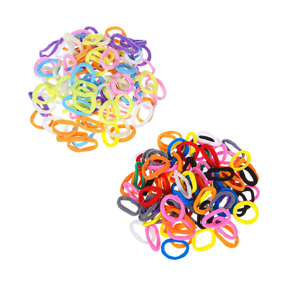 BERIOTTI Набор резинок для волос 100шт, полиэстер, 3,5см, 7-10 цветов, арт.№ 356-156