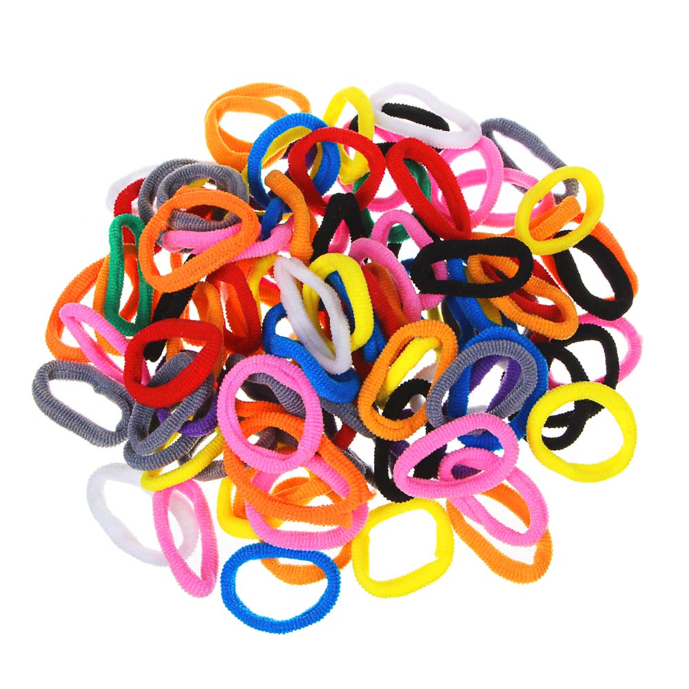 BERIOTTI Набор резинок для волос 100шт, полиэстер, 3,5см, 7-10 цветов, арт.№ 356-156