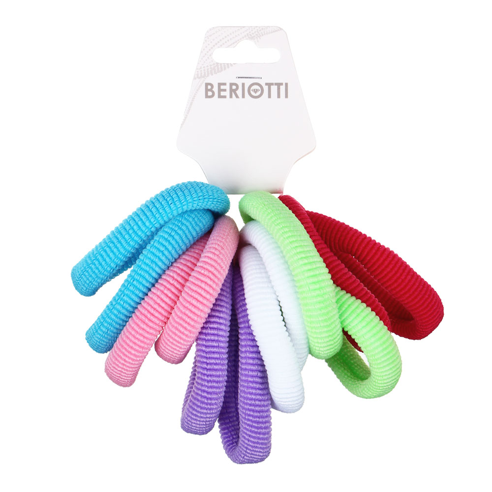 BERIOTTI Набор резинок для волос 12шт, полиэстер, 5см, разноцветные, арт.№ 356-159