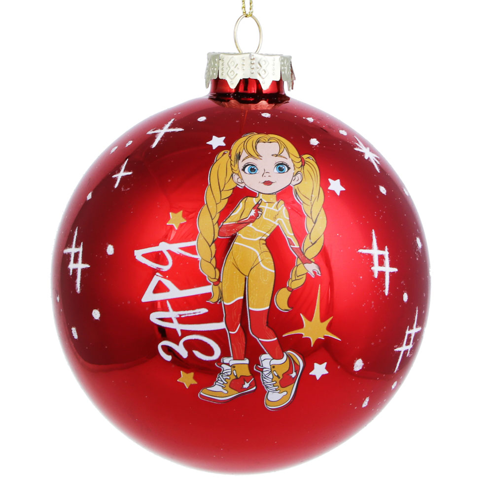 BY Русские Супергерои Шар стеклянный с рисунком, 10 см, 6+, 6 дизайнов, арт.№ 368-169