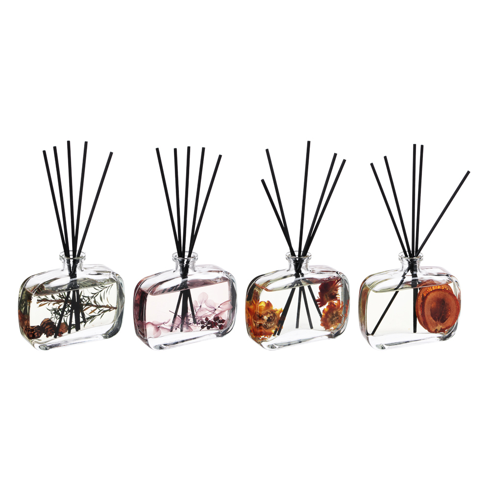 LADECOR Аромадиффузор с палочками и декором,  с тестером, 100мл, 4 аромата, арт.№ 412-065