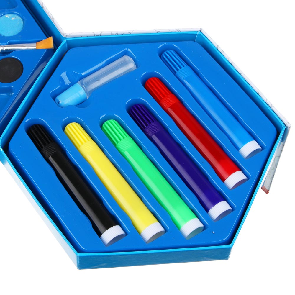 BY Набор для рисования 46 пр., "Русские Супергерои", картон, пластик, дер., 16,5х18,5х9см, арт.№ 284-007