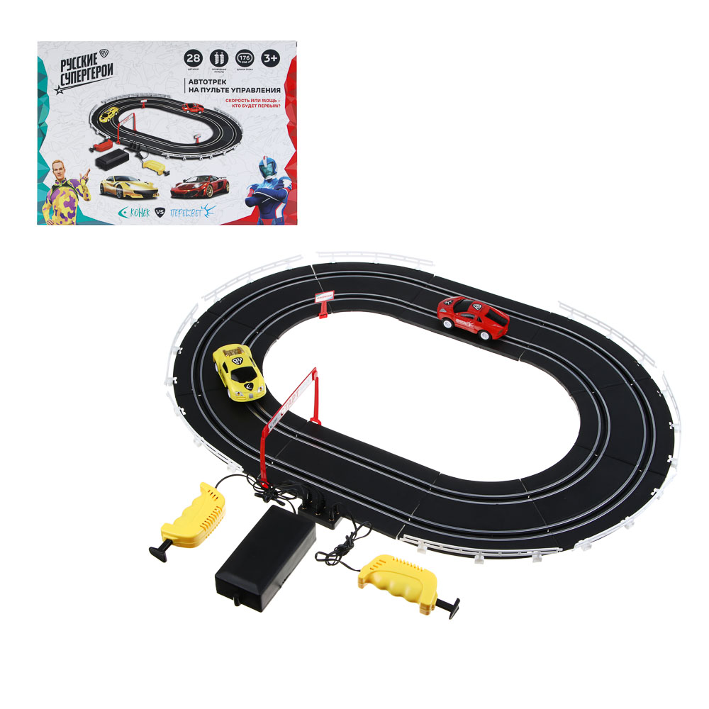 BY Русские Супергерои Гонки, автотрек на пульте управления, PP, ABS, 4хC, 41,5х30,5х4,5см, арт.№ 276-009