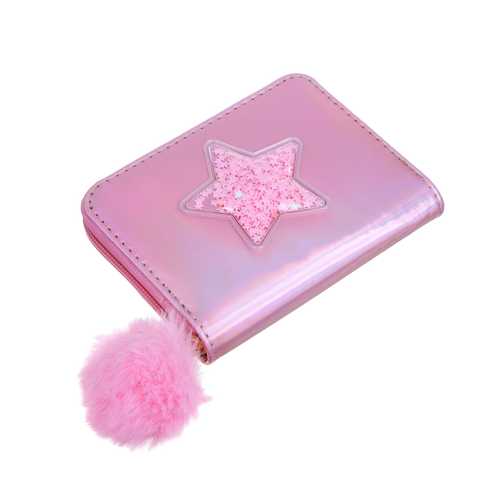 ЮL Кошелек для мелочи с декором, ПВХ, 12,5х9,5см, 3 цвета, КМ23-01, арт.№ 303-970