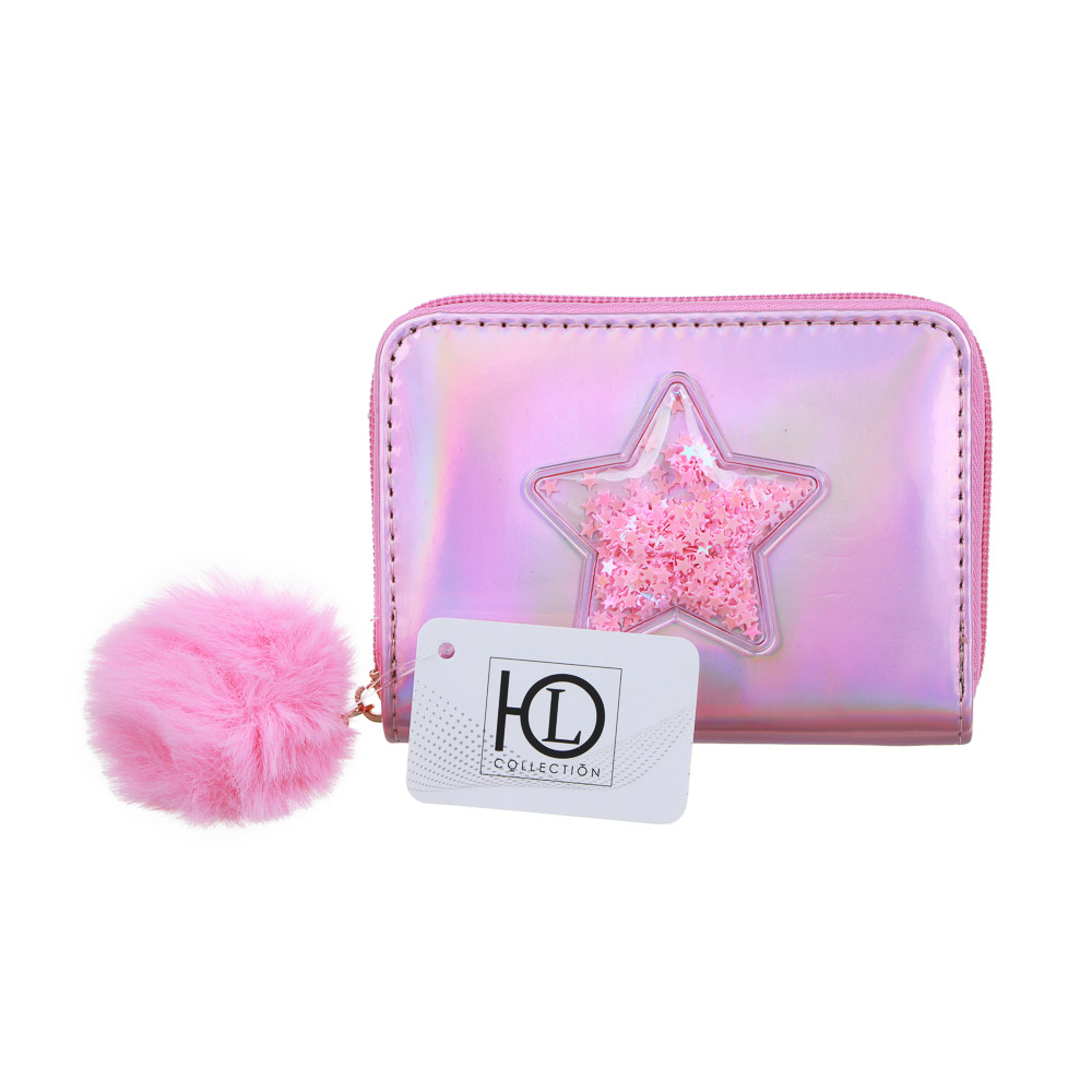 ЮL Кошелек для мелочи с декором, ПВХ, 12,5х9,5см, 3 цвета, КМ23-01, арт.№ 303-970