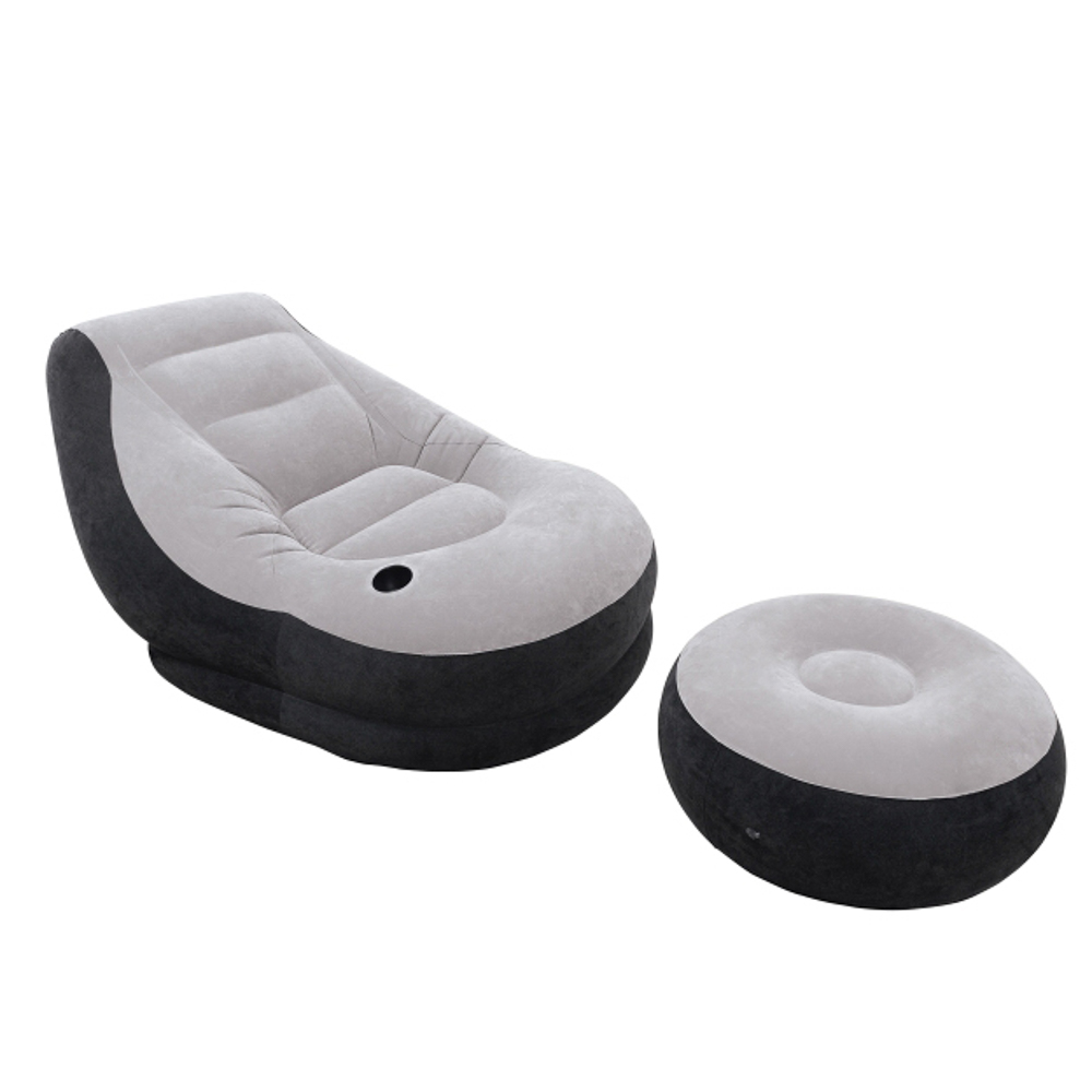 INTEX Кресло надувное 102х137х79см "Ultra Lounge" с пуфиком 64х28см, макс.вес 100кг, 68564NP, арт.№ 359-404