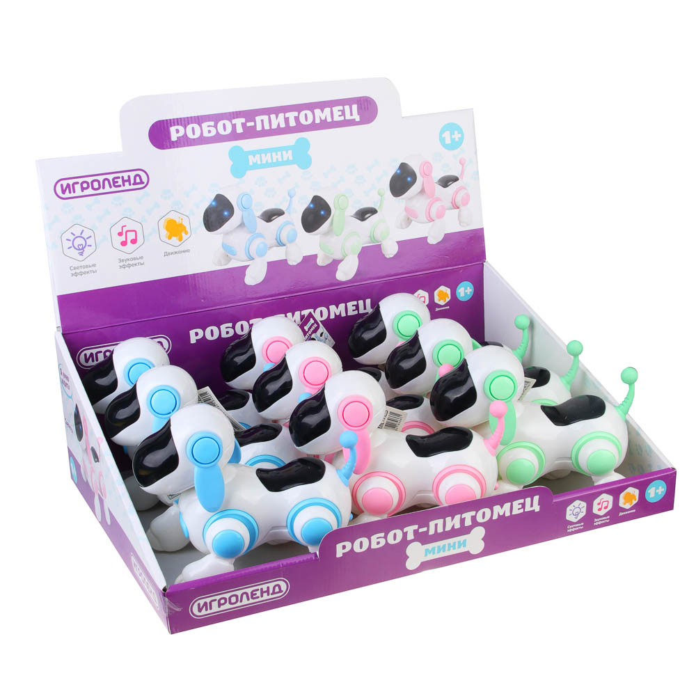 ИГРОЛЕНД Робот питомец-мини в шоубоксе, движение, свет, звук, ABS, 16х10х13см, 2хАА, арт.№ 272-859