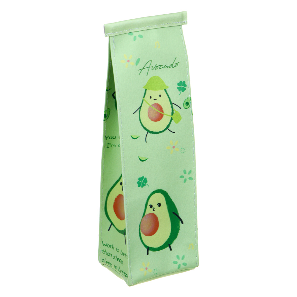 Пенал в форме пакета молока, 22х6х6см, 1 отд., искусств.кожа с печатью "Авокадо", 4 дизайна, пакет, арт.№ 238-423