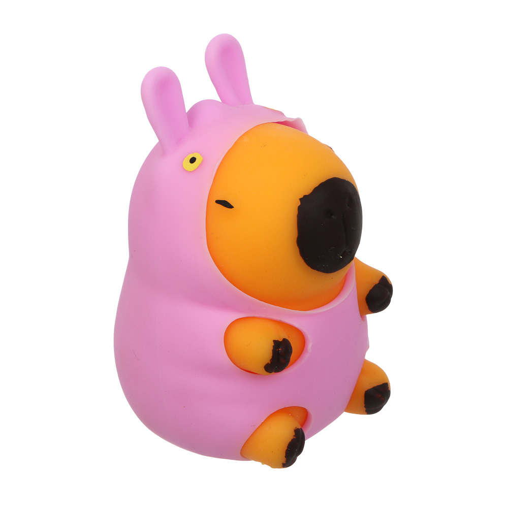 ИГРОЛЕНД Игрушка-антистресс, мялка "Капибара в костюмчике", 10х6,5см, TPR, 4 дизайна, арт.№ 297-177