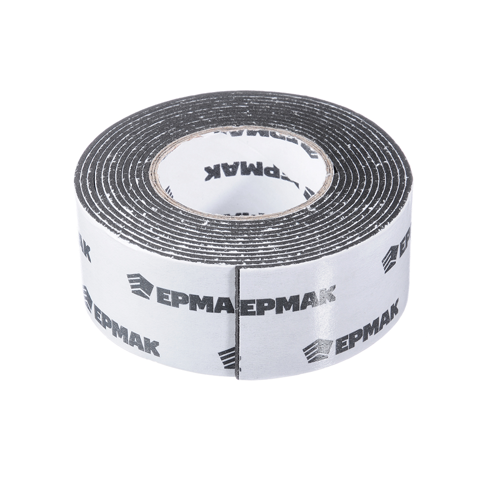 ЕРМАК Лента клеящая монтажная 2-х сторонняя, для АВТО, 30мм x 2м черная, арт.№ 472-019