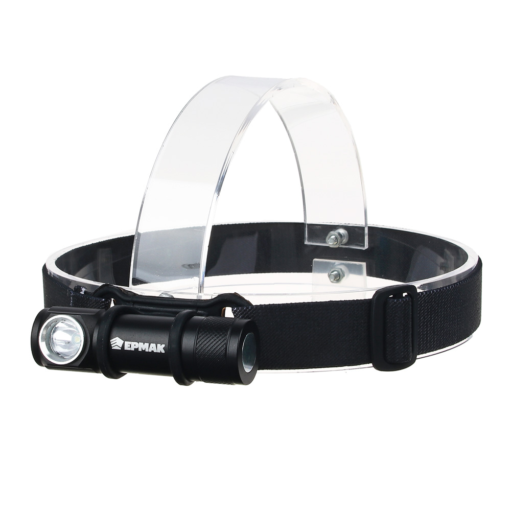 Фонарь налобный тм ЕРМАК, 1 LED, 1200мАч, 4 режима, пластик, металл, 80х24х25 мм, арт.№ 221-014