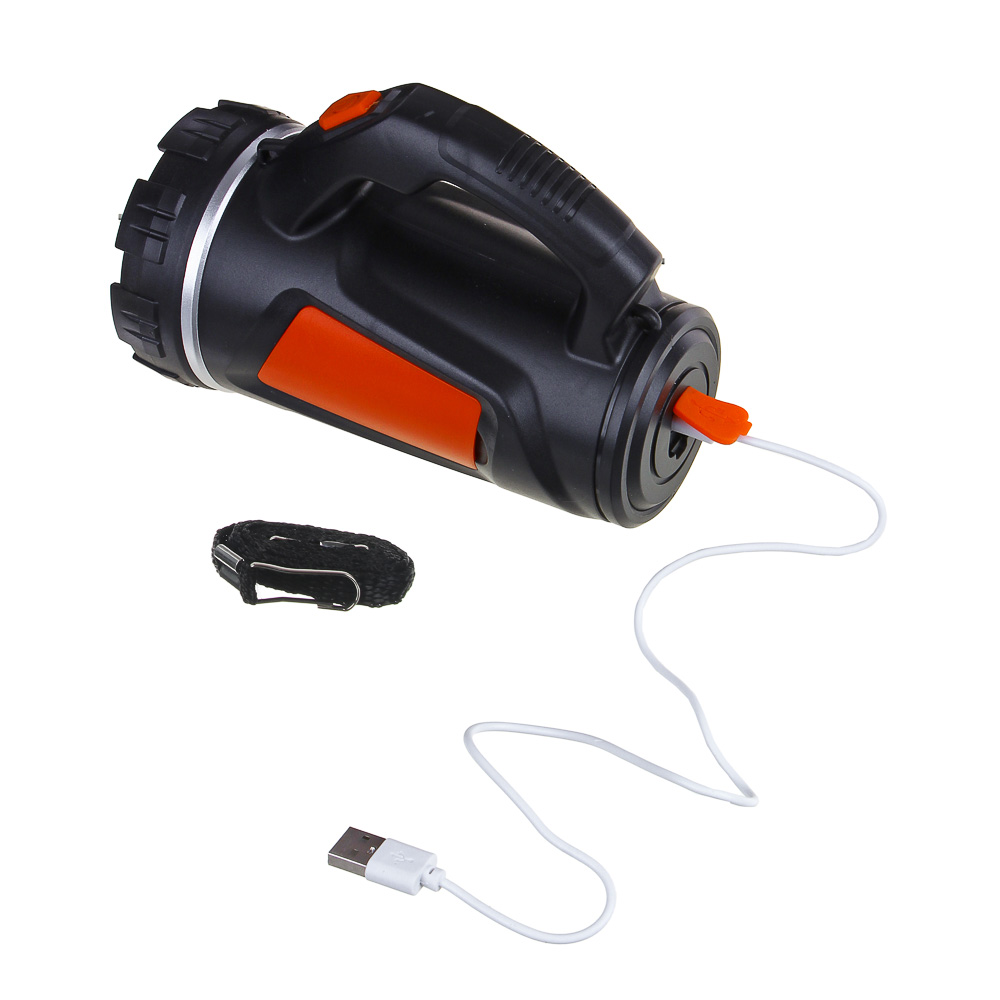 Фонарь прожектор тм ЕРМАК, SS-5805, 1 LED, 1 СОВ, 3 Вт, 17х11см, 4 режима, 1000мАч, USB, пластик, арт.№ 223-040