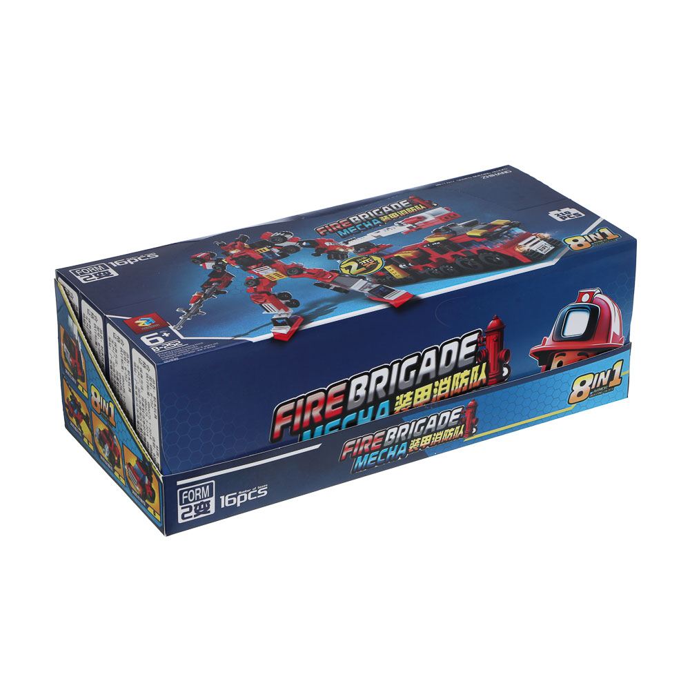 ИГРОЛЕНД Конструктор "Пожарная бригада" 8 в 1, 8х3,5х11 см, ABS, арт.№ 265-672
