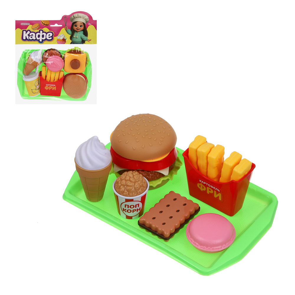 ИГРОЛЕНД Набор игровой "Кафе", 5-9пр., ABS, 19, 5х26х5см, 3 дизайна, арт.№ 294-075