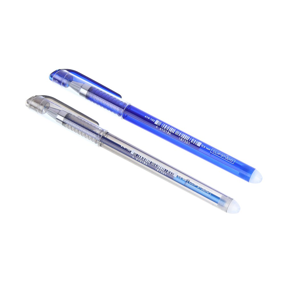 Ручка гелевая ClipStudio "пиши-стирай" синяя, два цвета корпуса, наконечник 0,6 мм, арт.№ 614-102