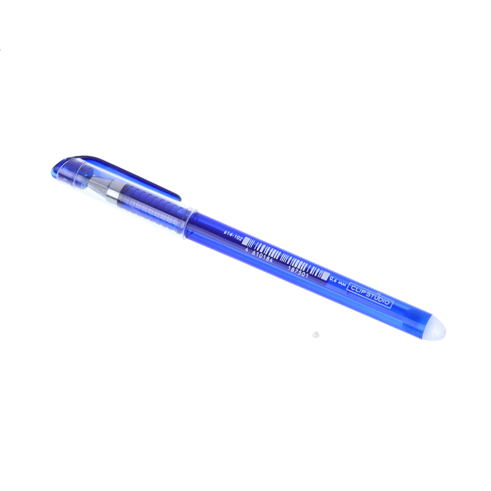 Ручка гелевая ClipStudio "пиши-стирай" синяя, два цвета корпуса, наконечник 0,6 мм, арт.№ 614-102