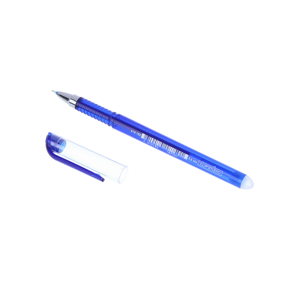 Ручка гелевая ClipStudio "пиши-стирай" синяя, два цвета корпуса, наконечник 0,6 мм, арт.№ 614-102