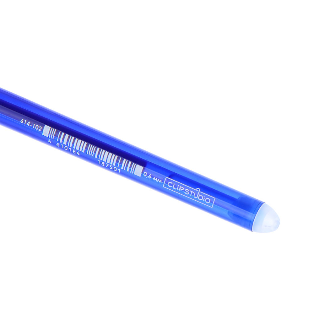 Ручка гелевая ClipStudio "пиши-стирай" синяя, два цвета корпуса, наконечник 0,6 мм, арт.№ 614-102