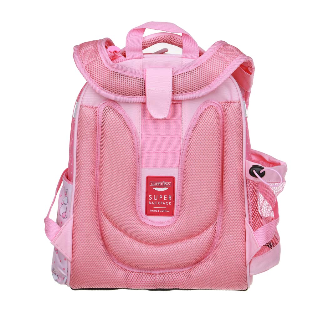 ПУШИСТЫЙ ЗАЙКА Рюкзак шк.жесткий 38х28х15см, 2 отд., 2 карм., эргон.спинка, лямки с рег.по росту, ПЭ, арт.№ 254-804