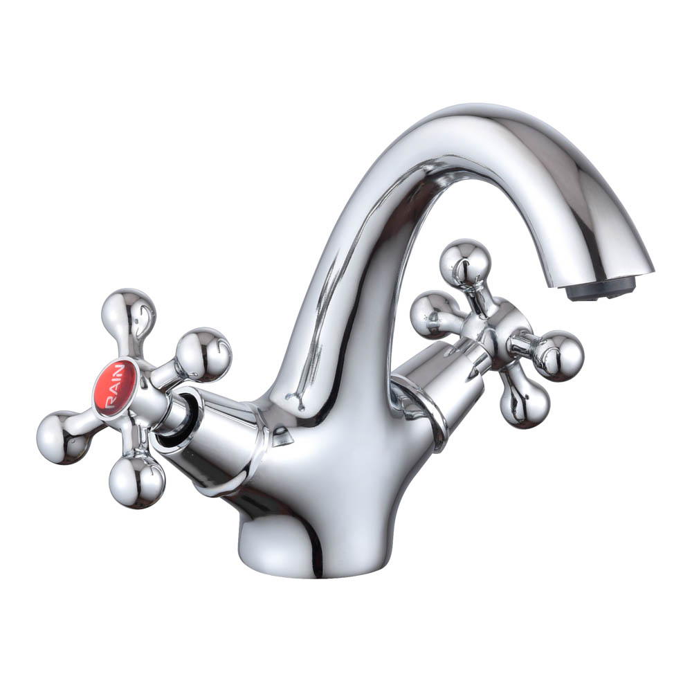 RAIN Смеситель для раковины Нефрит, керам. кран-буксы 1/2, латунь, хром, арт.№ 561-329