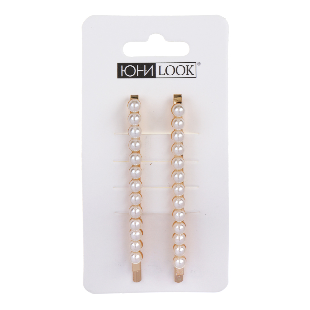 ЮНИLOOK Невидимки с декором 2шт., 5,5-6см, пластик, металл, 2 дизайна, арт.1, арт.№ 321-381