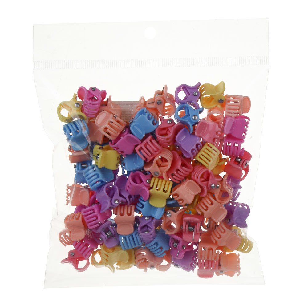 ЮНИLOOK Набор детских крабиков для волос "Мини" 100 шт, пластик, 1 см, арт.№ 321-384