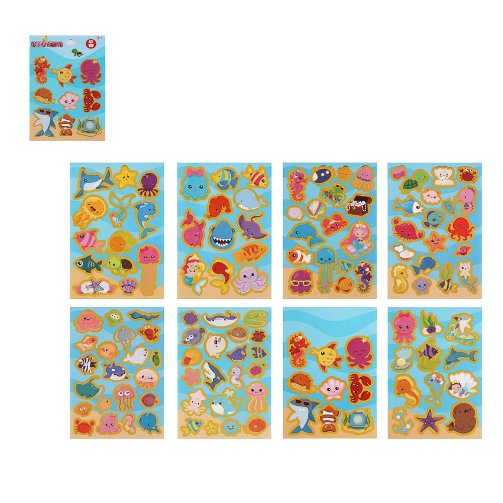 Блокнот с наклейками для творчества, 24х15см, бумага, 8 страниц, 4 дизайна, арт.№ 283-245