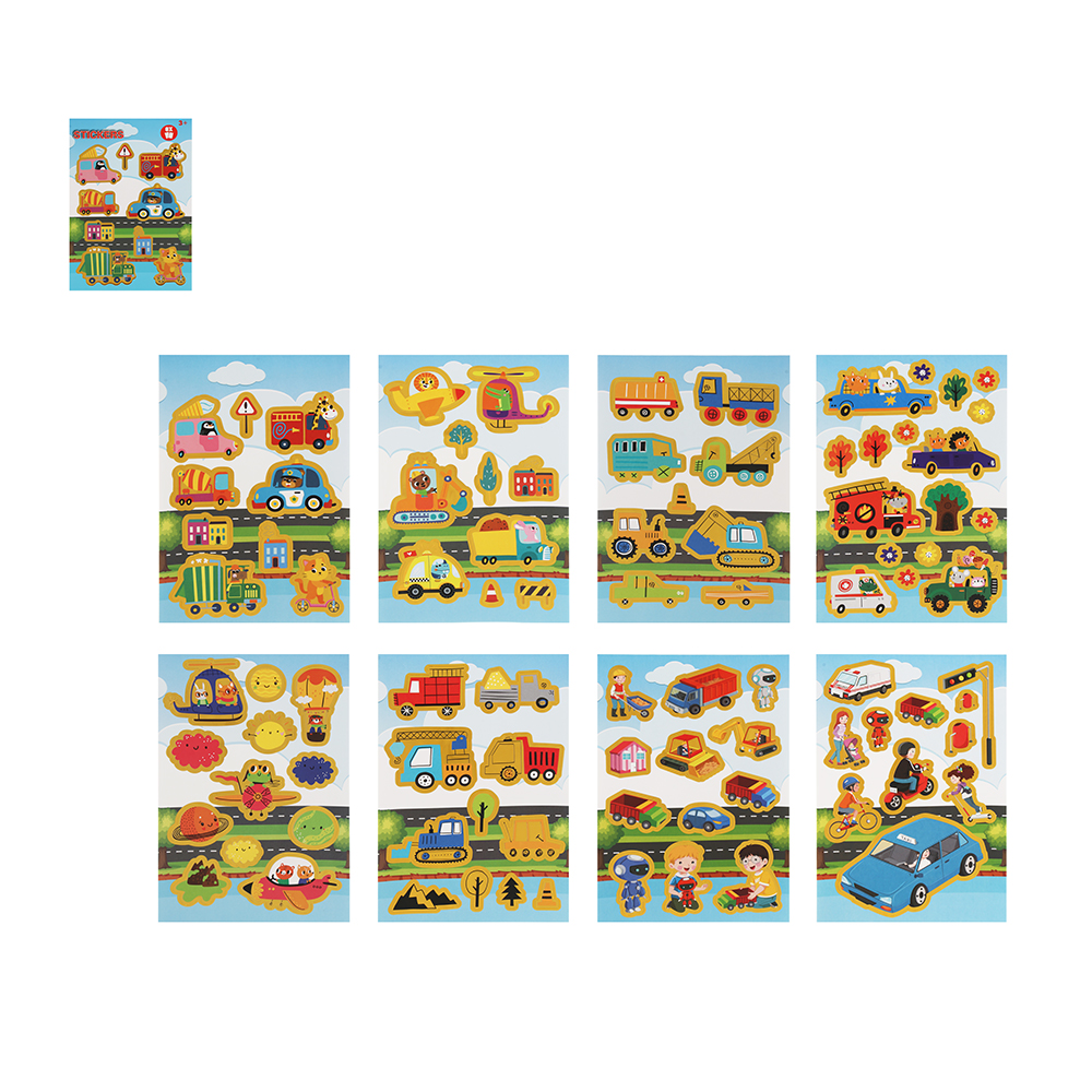 Блокнот с наклейками для творчества, 24х15см, бумага, 8 страниц, 4 дизайна, арт.№ 283-245