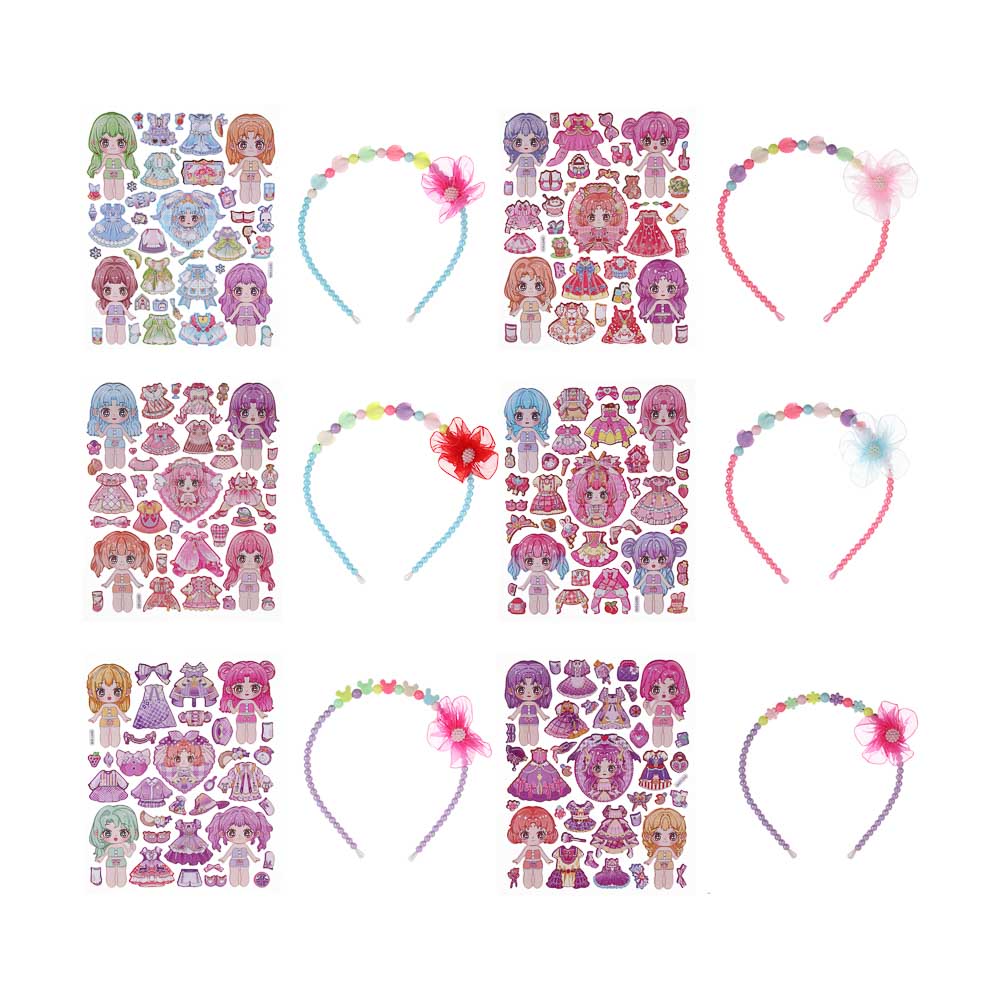 Набор для творчества с наклейками бумага, PP, PVC, 20х30см, 6 дизайнов, арт.№ 283-246