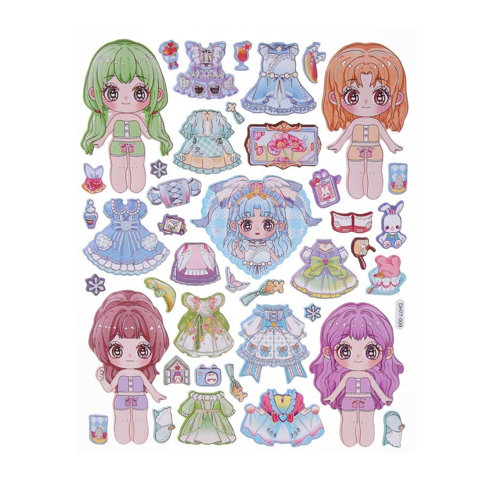 Набор для творчества с наклейками бумага, PP, PVC, 20х30см, 6 дизайнов, арт.№ 283-246