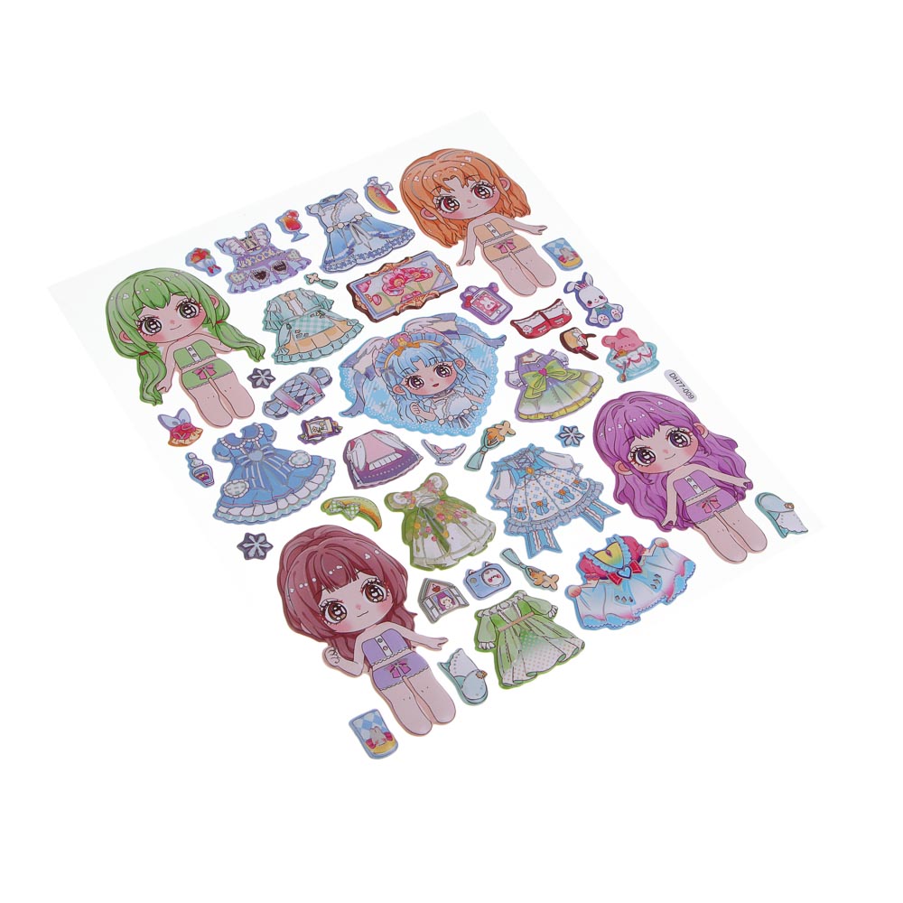 Набор для творчества с наклейками бумага, PP, PVC, 20х30см, 6 дизайнов, арт.№ 283-246