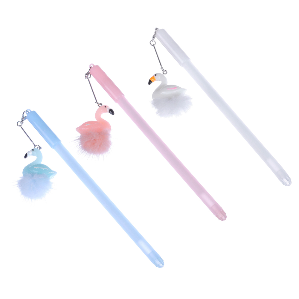 LADECOR Ручка гелевая с подвеской "Фламинго", пластик, 3 цвета, с подвесом, арт.№ 627-027