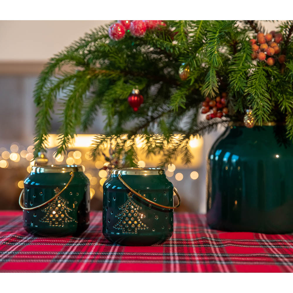 MILLIMI Подсвечник 9,5х9,5х9,5см, керамика, зелёный, арт.№ 820-464