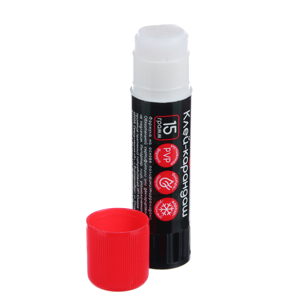 Клей-карандаш ClipStudio Альфа 15 грамм, быстросохнущий, улучшенная формула на основе PVP, арт.№ 586-016