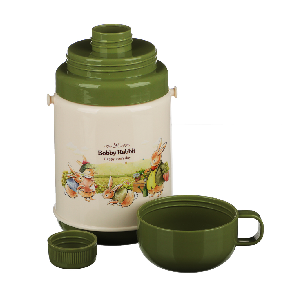 Бутылочка с двухслойными стенками "Зайчата", с кружкой, 400мл, полипропилен, арт.№ 829-146