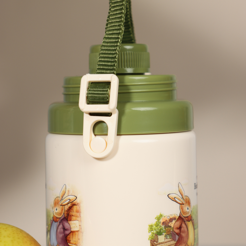Бутылочка с двухслойными стенками "Зайчата", с кружкой, 400мл, полипропилен, арт.№ 829-146