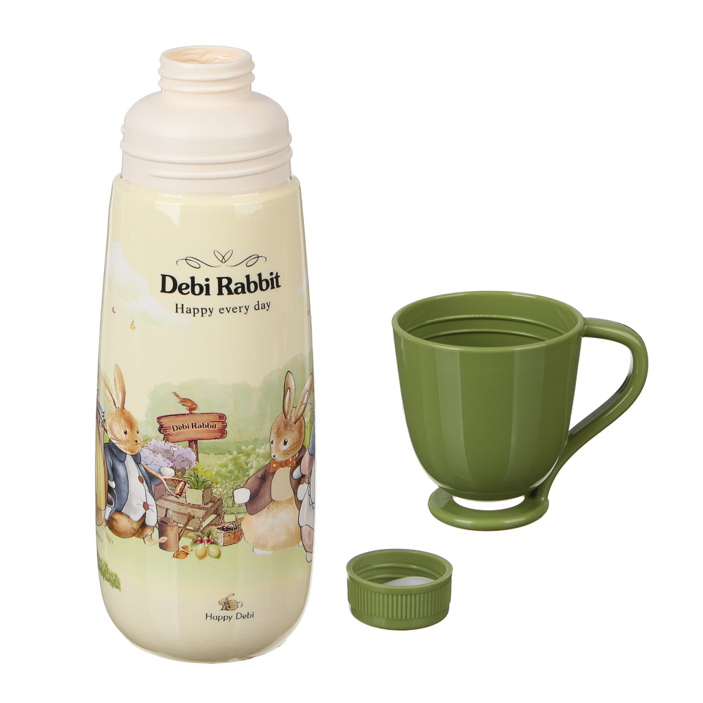 Бутылочка с кружкой "Зайчата", 650мл, полипропилен, арт.№ 829-148