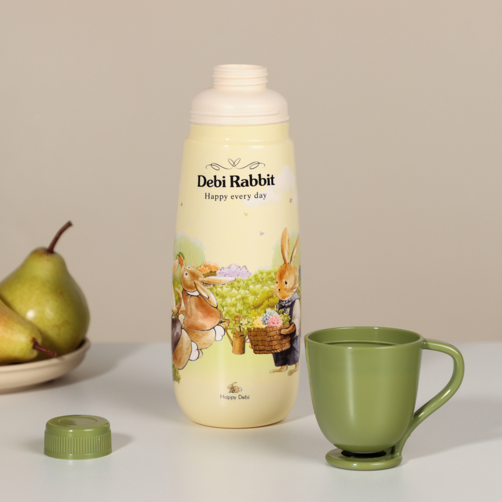 Бутылочка с кружкой "Зайчата", 650мл, полипропилен, арт.№ 829-148