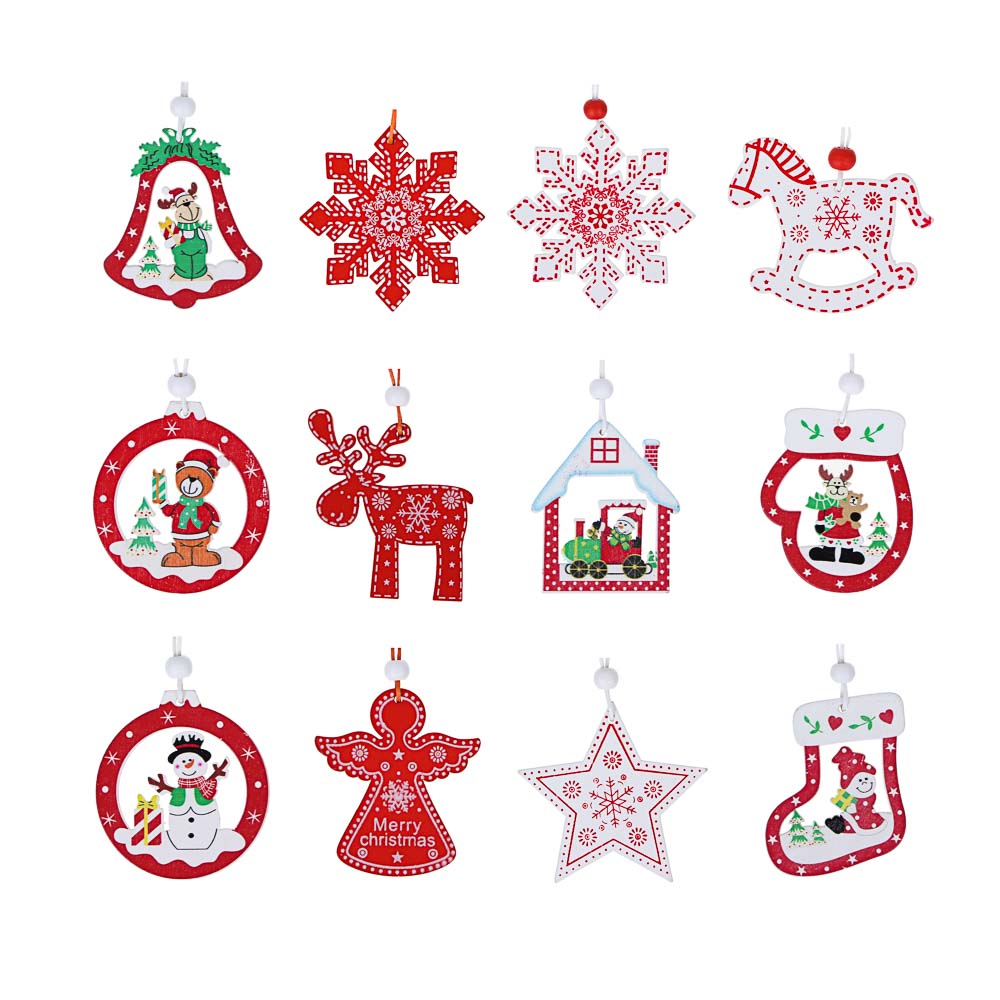 СНОУ БУМ Подвеска с новогодними персонажами, 5-6см, дерево, 12 дизайнов, арт.№ 396-648