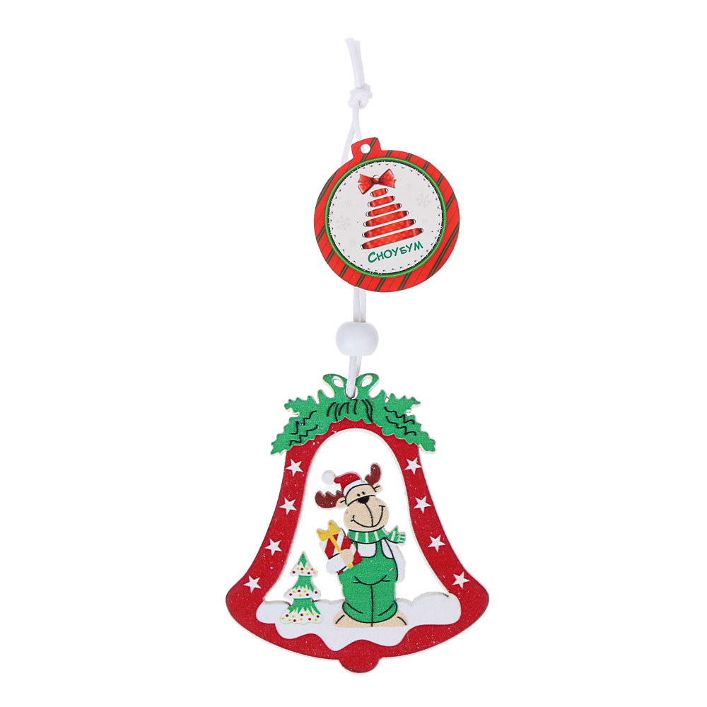 СНОУ БУМ Подвеска с новогодними персонажами, 5-6см, дерево, 12 дизайнов, арт.№ 396-648