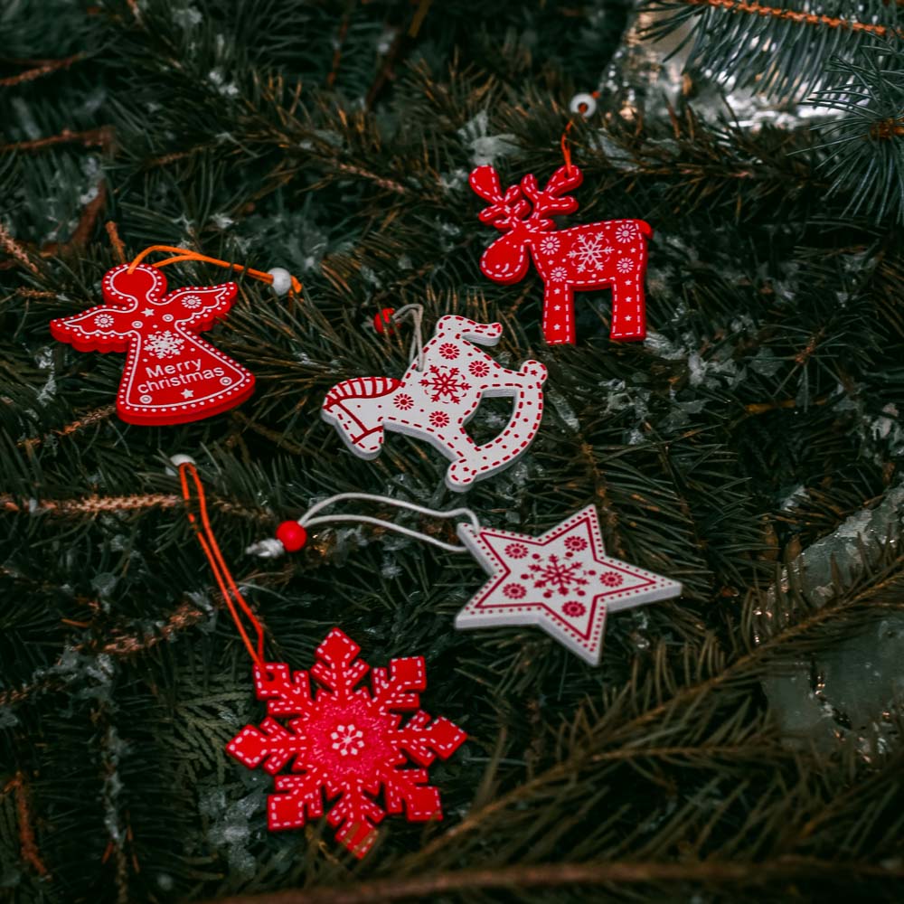 СНОУ БУМ Подвеска с новогодними персонажами, 5-6см, дерево, 12 дизайнов, арт.№ 396-648