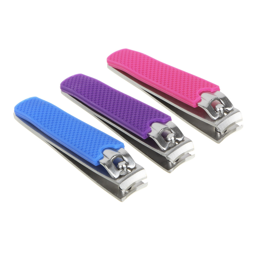 ЮНИLOOK Книпсер для ногтей с силиконовой ручкой, длина лезвий 12мм, сталь, 8см, 2-3 цвета, арт.№ 305-182