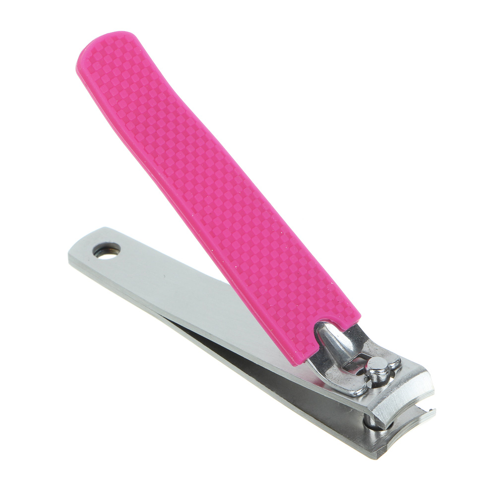 ЮНИLOOK Книпсер для ногтей с силиконовой ручкой, длина лезвий 12мм, сталь, 8см, 2-3 цвета, арт.№ 305-182