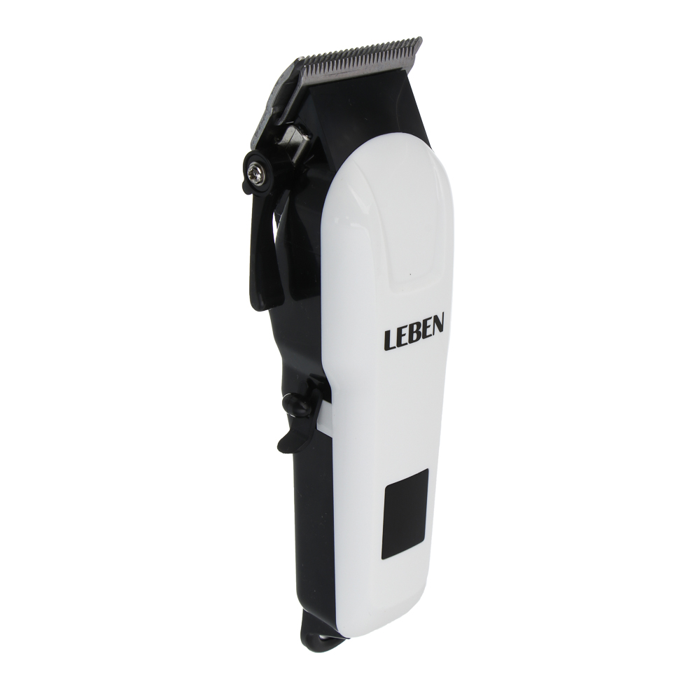 LEBEN Машинка для стрижки волос, 4 насадки: 3/7/9/12мм, Li-ion 3,7в/1200мАч, USB, арт.№ 251-102