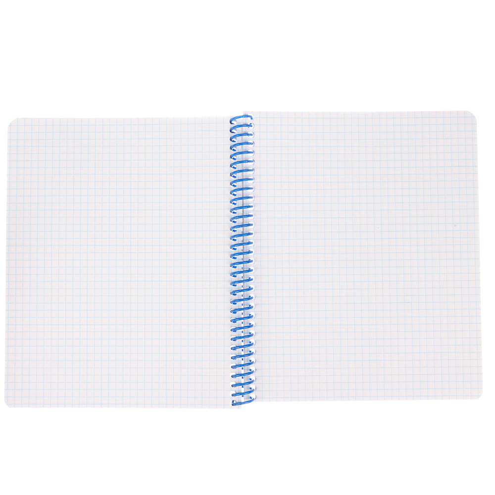 Тетрадь 96 л., А5, в клетку, БЕЛЫЕ ЛИСТЫ, обл.мел. картон, спираль, микс, арт.№ 578-180