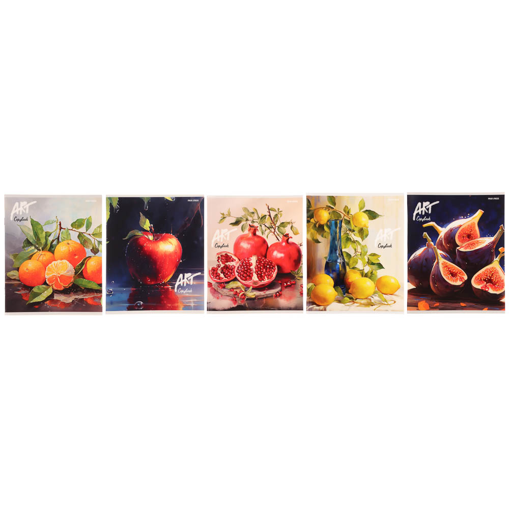 Тетрадь 48л., А5, в клетку, офсет, обл. мел.картон, скрепка, твин лак, микс, арт.№ 578-181