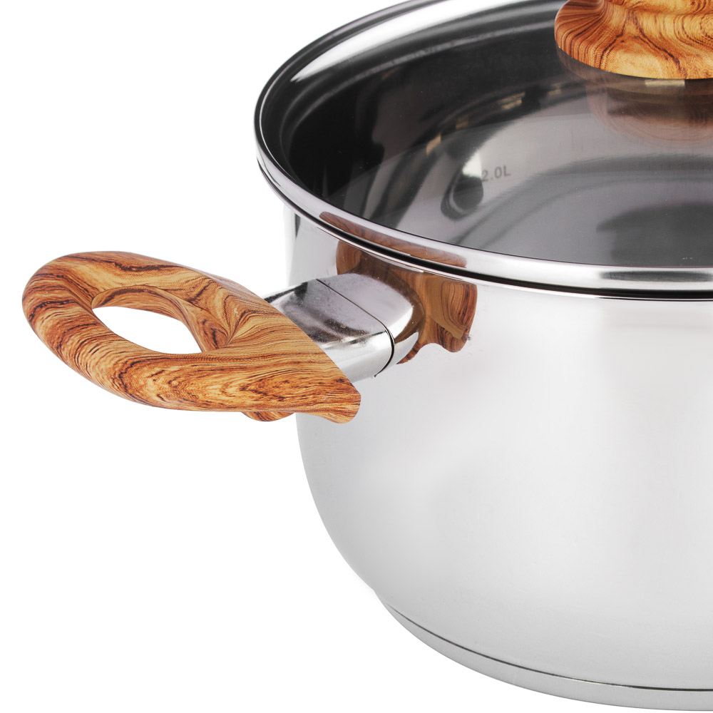 VETTA Боньер Набор кастрюль 6 пр.: ковш 1,7л, кастрюли 3,4л, 6,2л, со стекл. крышкой, арт.№ 822-204