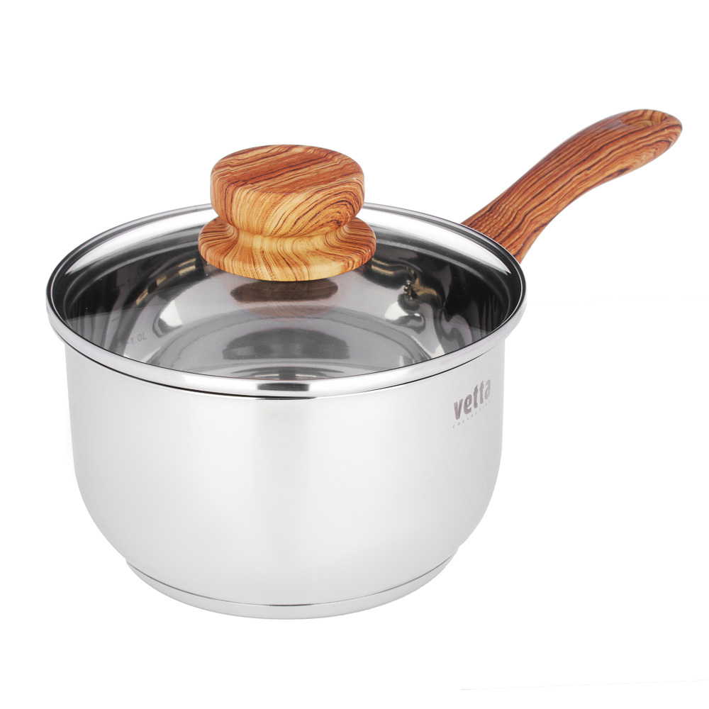 VETTA Боньер Набор кастрюль 6 пр.: ковш 1,7л, кастрюли 3,4л, 6,2л, со стекл. крышкой, арт.№ 822-204