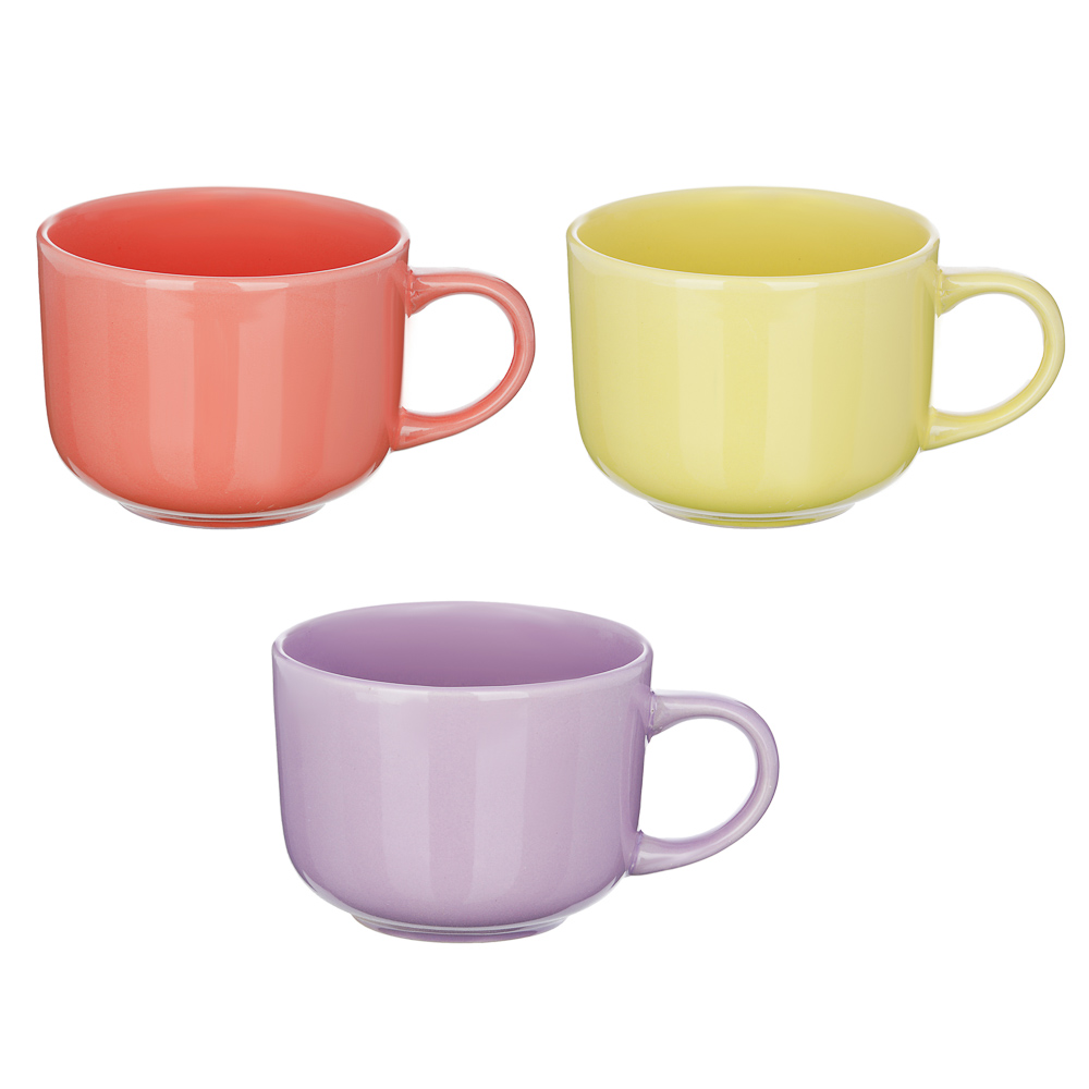 Глянец Бульонница, 580мл, 15,3х11,5х8,5см, керамика, 3 цвета, арт.№ 824-381